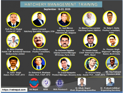 Webinar based HATCHERY MANAGEMENT TRAINING: For veterinarians